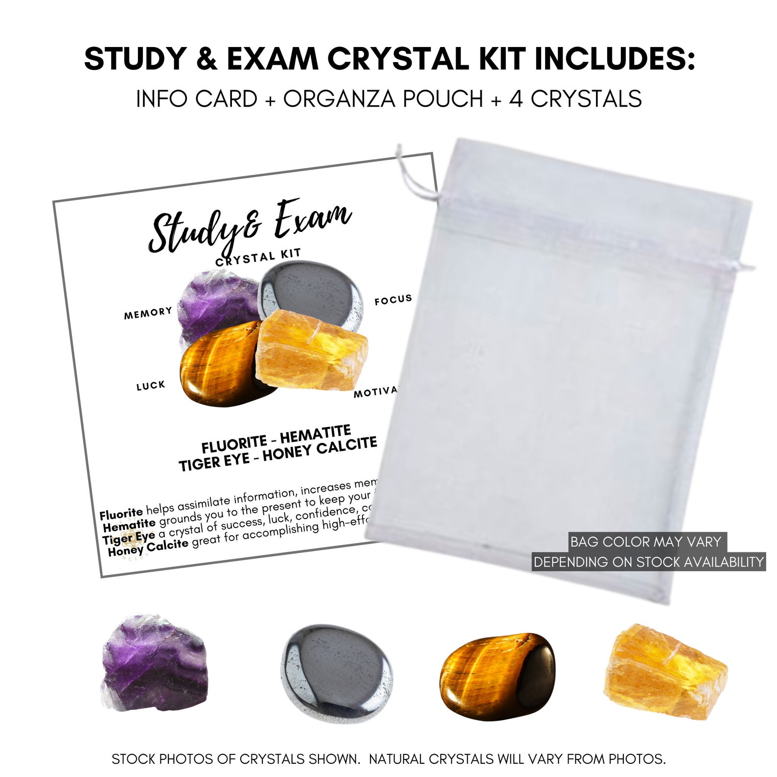 Study and Exam Crystal Kit Final Exam Crystals Study Etsy