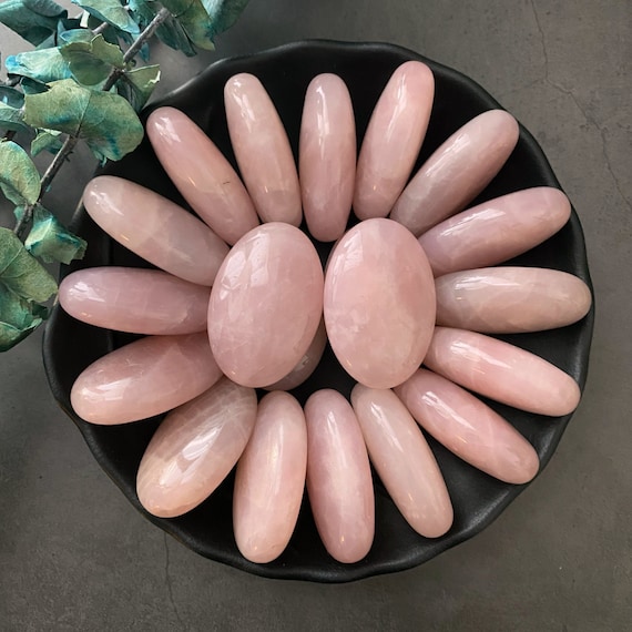 Rose Quartz Palm Stone | Rose Quartz Palmstone | Rose Quarts Worry Stone Meditation Stone | Shop Metaphysical Crystals for Heart Chakra