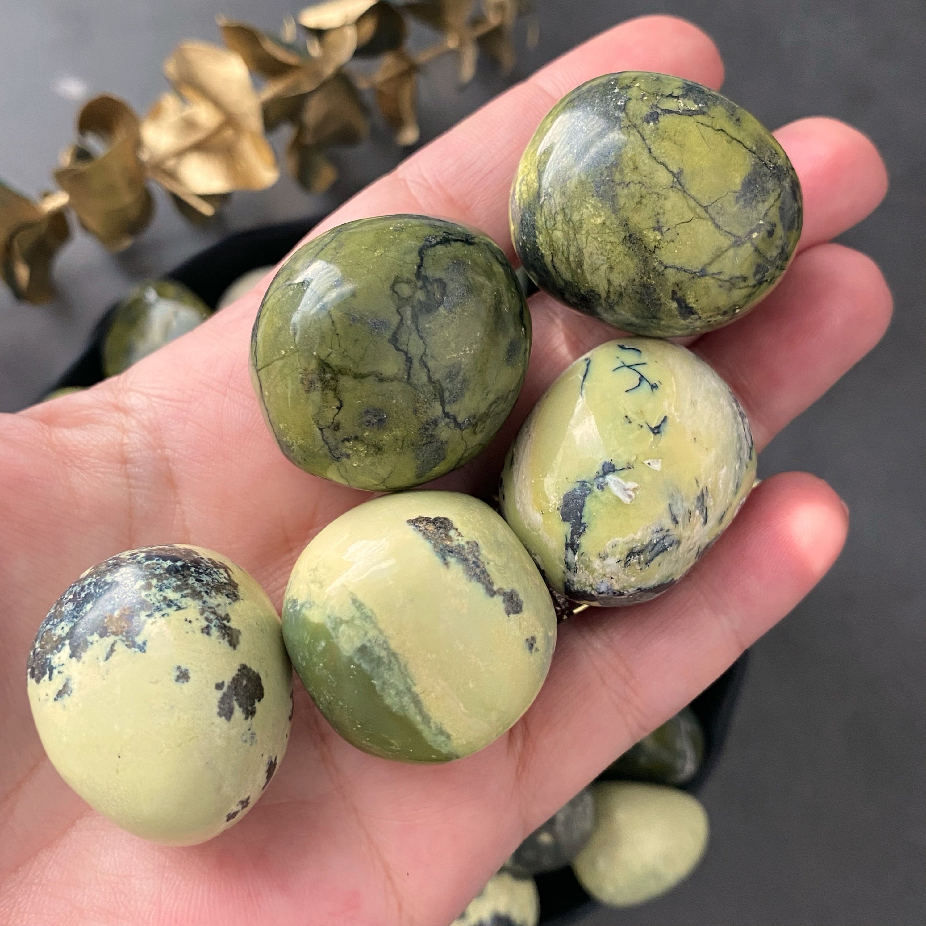 Peruvian Serpentine Stone Serpentine Polished Tumbled Stones Etsy