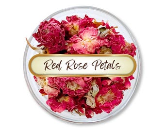Red Rose Buds & Petals | Dried, Whole | Rosa centifolia