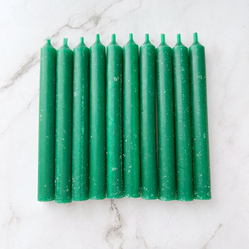 Opium Green Spell Candles, 5" Green Chime Candles, Witch Candles, Ritual Candle, Small Bulk Candles, Green Candles for Spellwork image 6