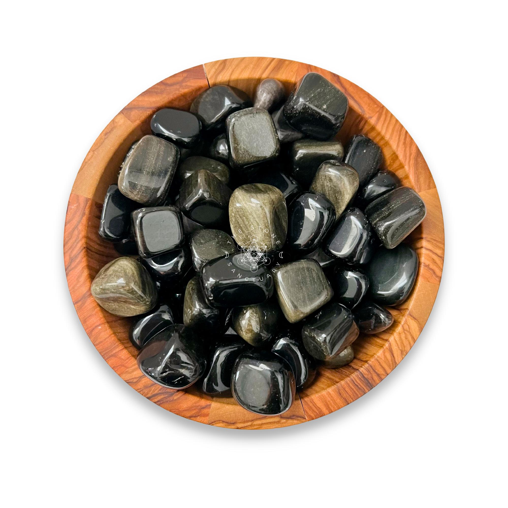 Gold Sheen Obsidian Tumbled Stones | Polished Goldsheen Obsidian Crystals | Golden Obsidian | Shop Metaphysical Crystals for Root Chakra