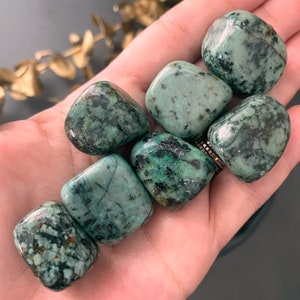 African Turquoise Tumbled Stones African Turquoise Crystal Shop Metaphysical Crystals, Third Eye, Turquoise Jasper image 4