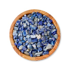 Lapis Lazuli Crystal Chips | Polished Mini Blue Gemstones for Orgone, Candles, Crafts, Jewelry, Spells, Art