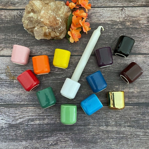 Chime Ceramic Holders for Ritual Candles, Mini Chime Candle Holders, Ritual Candle Holders for Spells, Candle Magic, Meditation, 14 Colors