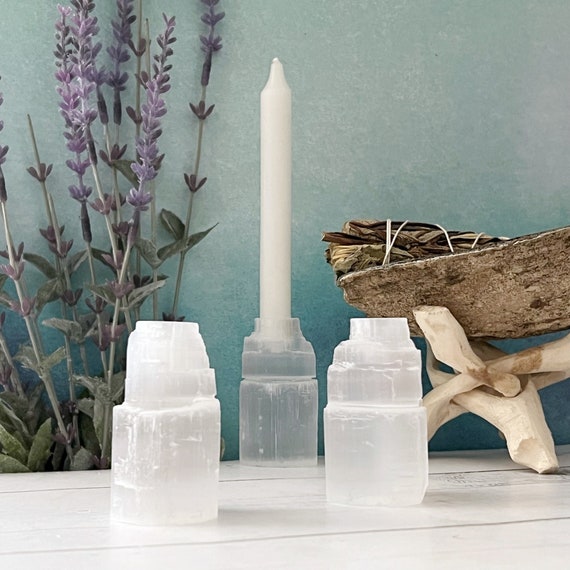 Selenite hotsell candle holder