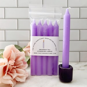 5&quot; Lavender Unscented Spell Candles, Lilac Witch Chime Candles Spells, Ritual Candles, Small Bulk Candles, Light Purple Candles for Magic