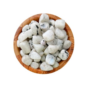 Rainbow Moonstone Tumbled Stones | Polished Rainbow Moonstone Crystal | Shop Metaphysical Crystals for Crown Chakra