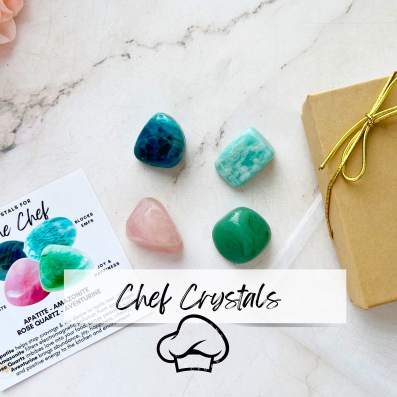Chef Crystal Set, Crystals for The Chef, Gifts for The Cook, Kitchen Crystals, Metaphysical Crystal Kit, Spiritual Unique Gift Idea bild 1