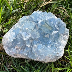 Large Celestite Cluster Geodes | Raw Natural Celestite  | Blue Celestine Points | Choose Size | Shop Metaphysical Crystals, Throat Chakra