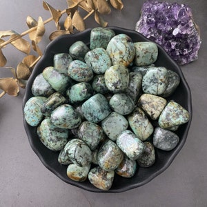 African Turquoise Tumbled Stones African Turquoise Crystal Shop Metaphysical Crystals, Third Eye, Turquoise Jasper image 2