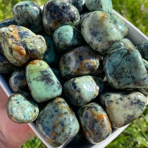 African Turquoise Tumbled Stones African Turquoise Crystal Shop Metaphysical Crystals, Third Eye, Turquoise Jasper image 7