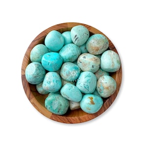 Peruvian Turquoise Tumbled Stones | Natural Turquoise Gemstones from Peru | Shop Metaphysical Crystals for Throat Chakra, Bulk Available