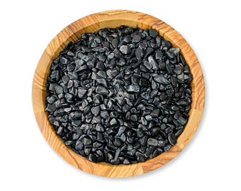 Black Tourmaline Crystal Chips | Polished Mini Black Tumbled Gemstones for Candles, Crafts, Jewelry, Orgone, Art