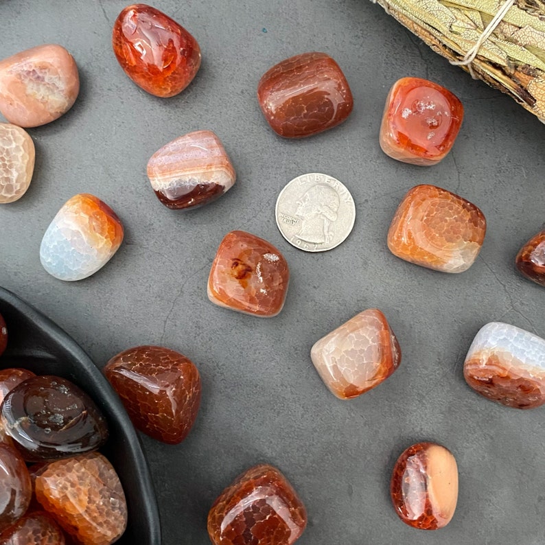 Fire Agate Crystal Fire Agate Stone Polished Fire Agate image 5