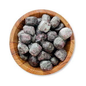 Garnet in Astrophyllite Tumbled Stones | Polished Garnet Astrophyllite Crystal | Shop Metaphysical Crystals for Crown, Root, Heart Chakras