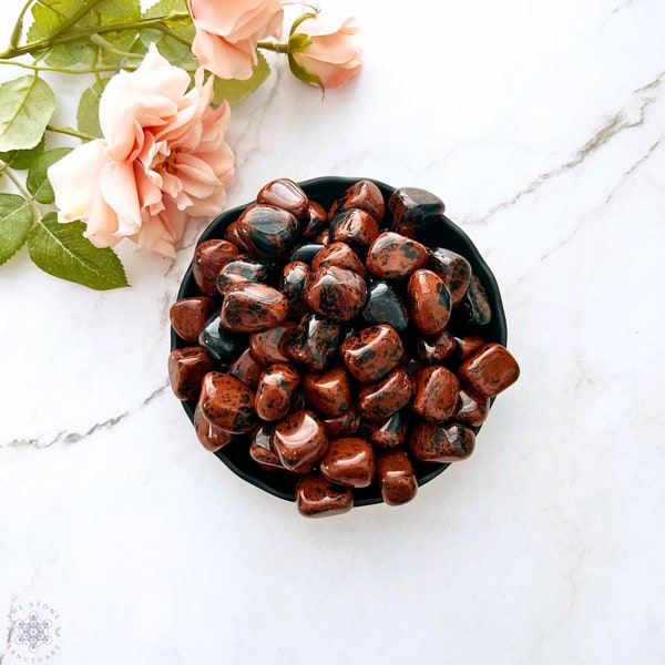 Mahogany Obsidian Tumbled Stones | Polished Mahogany Obsidian Crystal |Mountain Mahogany | Shop Metaphysical Crystals for Root Chakra