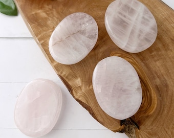 Rose Quartz Worry Stone | Rose Quartz Crystal | Polished Rose Quarts Worry Stones | Shop Metaphysical Crystals and Stones for Heart Chakra