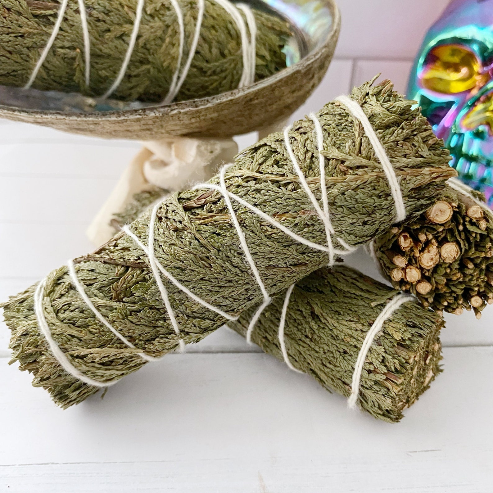 Organic Cedar Sage Smudge Stick 4 Cedar Smudge Cedar - Etsy