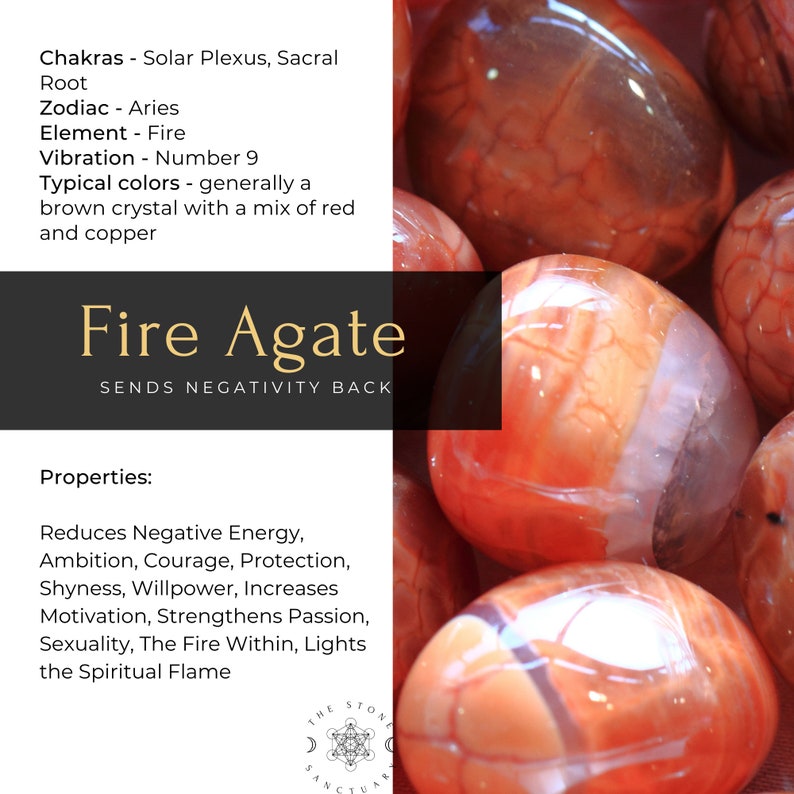 Fire Agate Crystal Fire Agate Stone Polished Fire Agate image 9