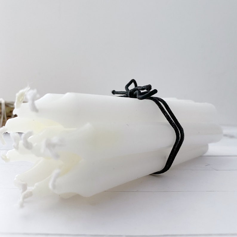 5 White Spell Candles White Chime Candles Witch Etsy