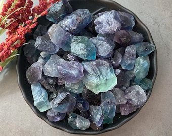 Raw Fluorite Crystal | Rough Natural Rainbow Fluorite Stones | Shop Metaphysical Crystals | Crown, Third Eye, Throat Chakra