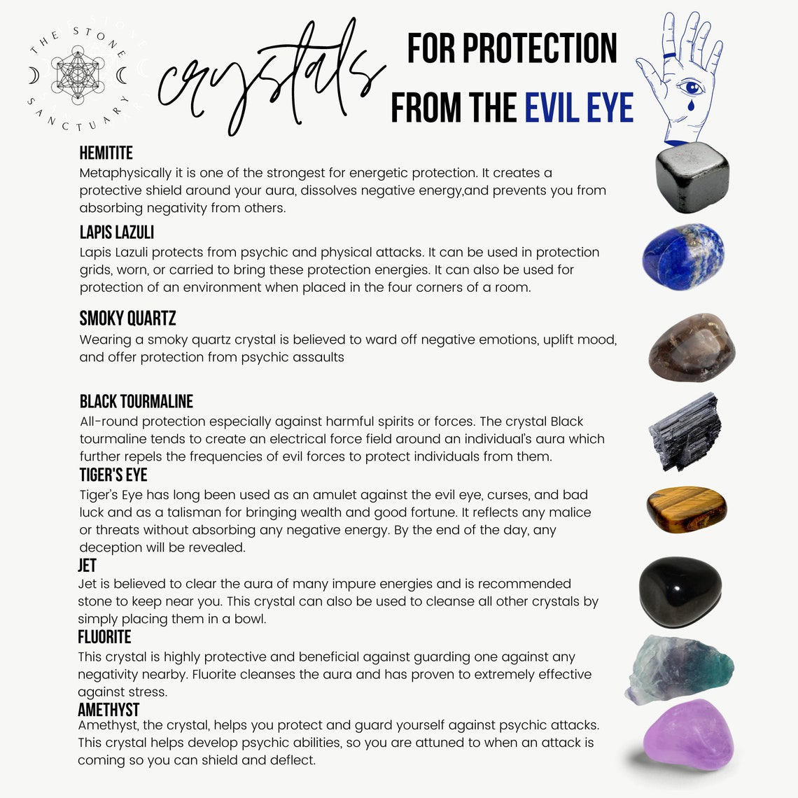 Crystals for Evil Eye Protection Evil Eye Crystals Evil Etsy