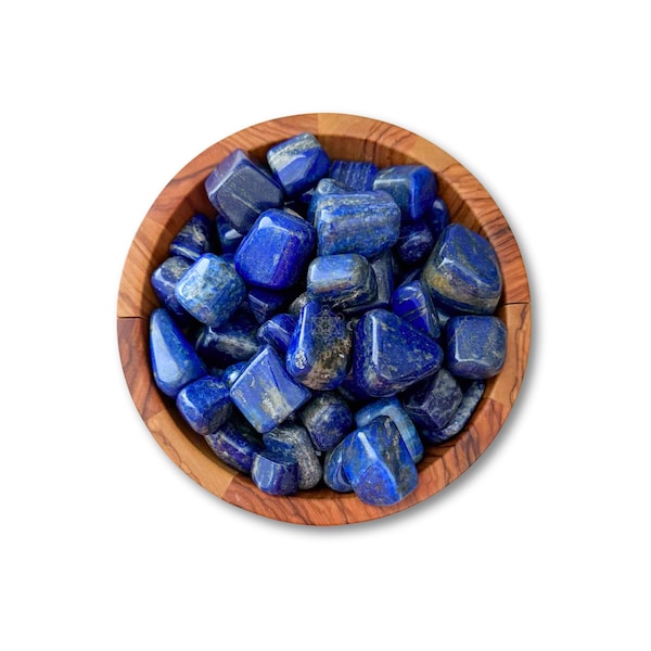 Lapis Lazuli Tumbled Stones | AAA Polished Crystal Gemstones for Third Eye, Throat Chakras | Individual or Bulk Available