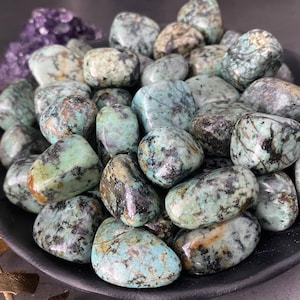 African Turquoise Tumbled Stones African Turquoise Crystal Shop Metaphysical Crystals, Third Eye, Turquoise Jasper image 3