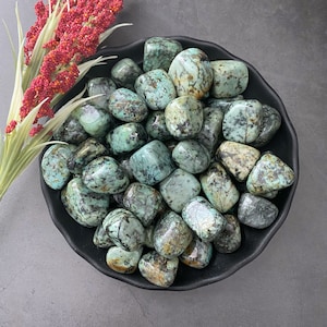 African Turquoise Tumbled Stones African Turquoise Crystal Shop Metaphysical Crystals, Third Eye, Turquoise Jasper image 1