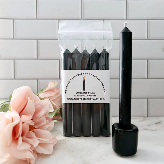5" Black Spell Candles, Black Chime Candles, Witch Candles for Spells, Ritual Candles, Small Bulk Candles, Black Candles for Spellwork Magic