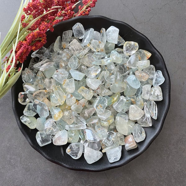 Blue Topaz Tumbled Stones | Polished Small Blue Topaz Crystal Gemstones | Shop Metaphysical Crystals for Third Eye and Throat Chakras