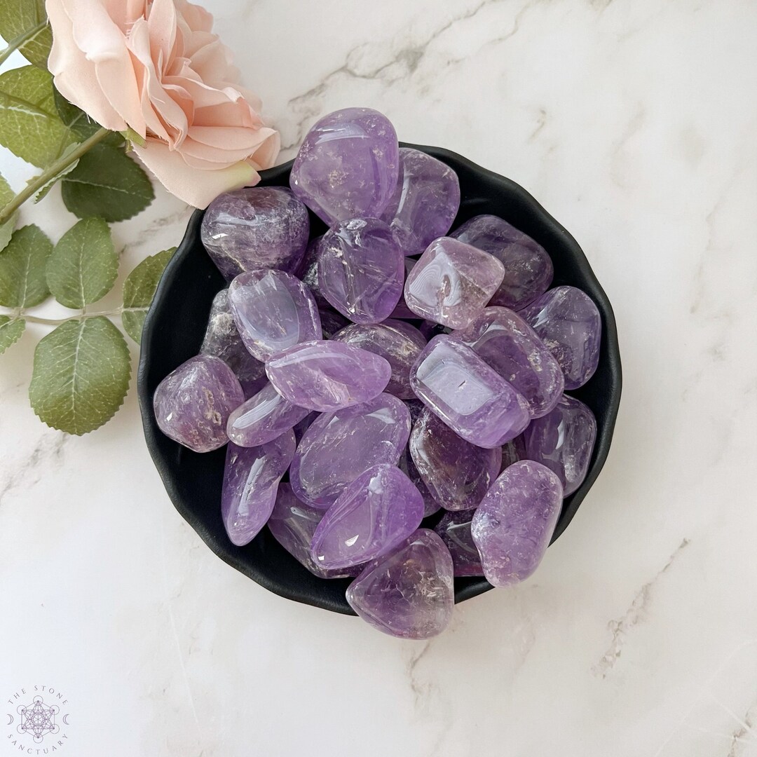 Amethyst Crystal Large Amethyst Tumbled Stones Amethyst Tumble From Brazil Shop Metaphysical