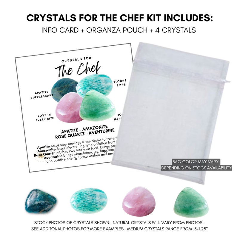 Chef Crystal Set, Crystals for The Chef, Gifts for The Cook, Kitchen Crystals, Metaphysical Crystal Kit, Spiritual Unique Gift Idea bild 6