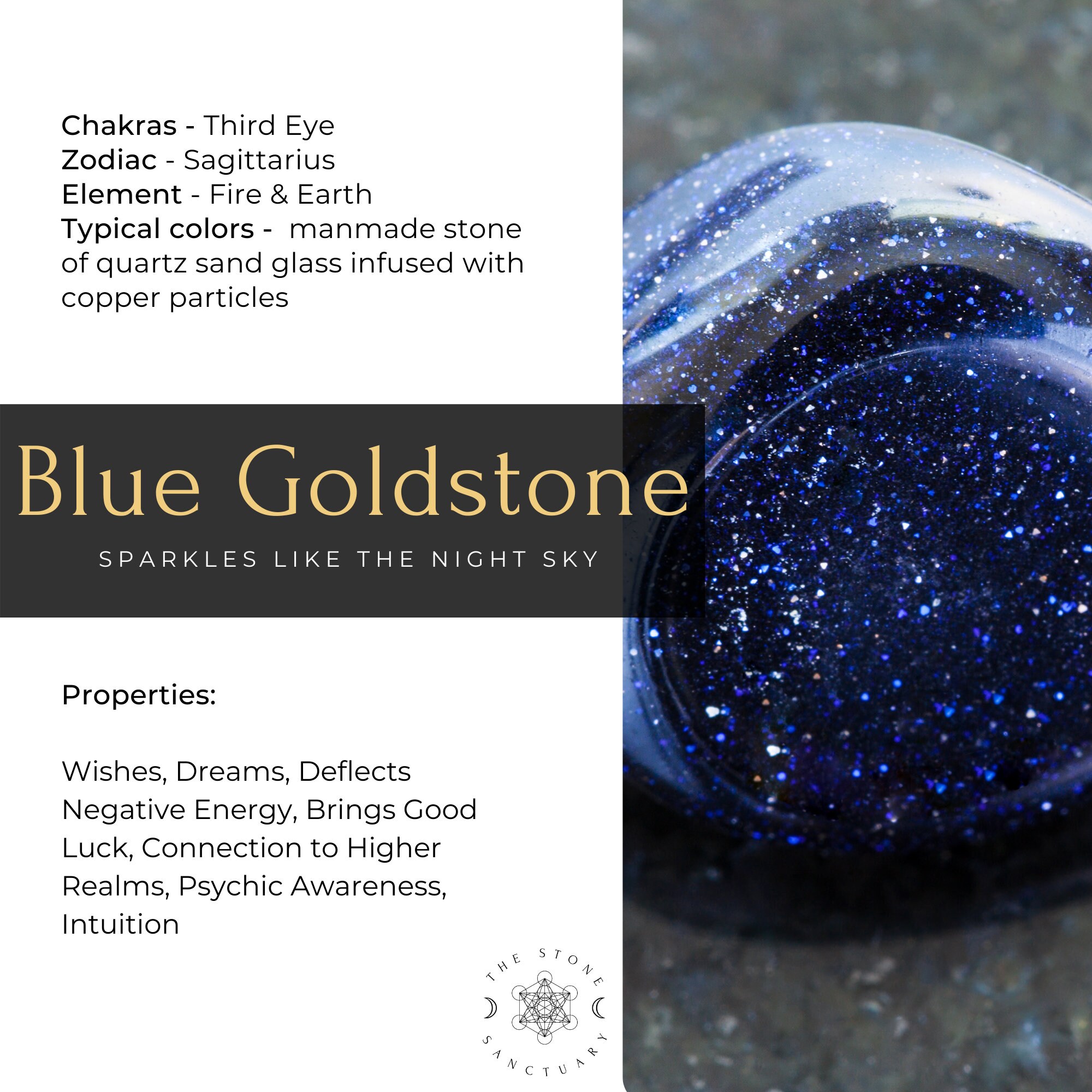 Blue Goldstone Tumbled Stone Polished Blue Goldstone Reiki Etsy