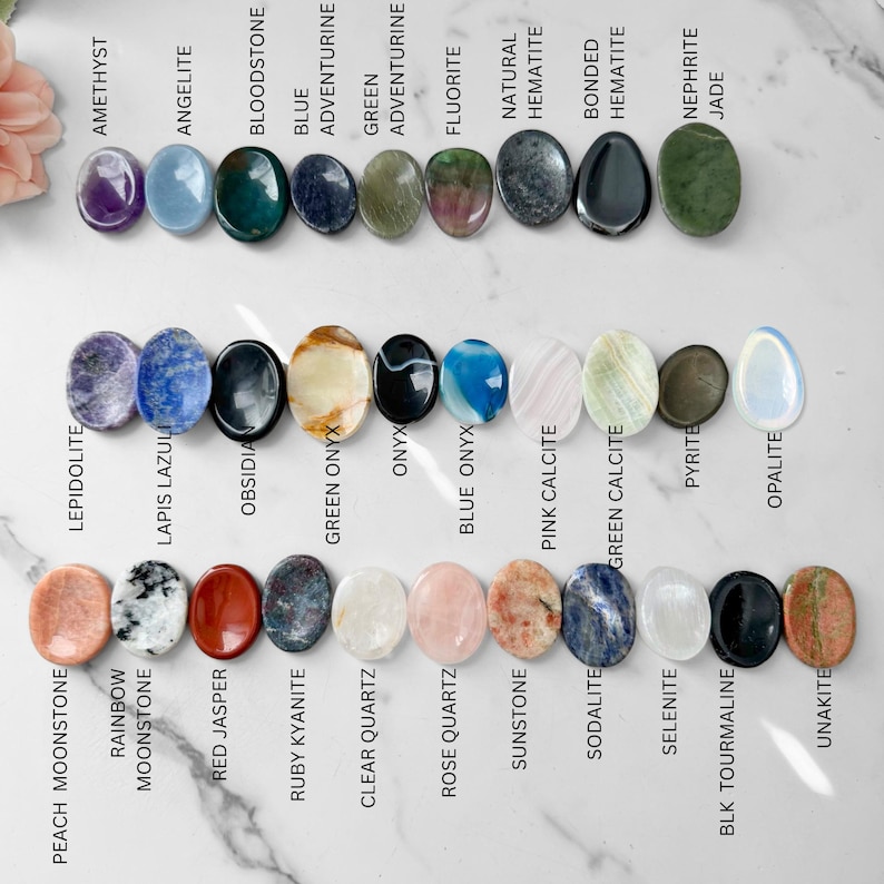 Crystal Worry Stones | Polished Pocket Sized Thumb Stones for Meditation & Mindfulness | Choose Your Gemstone image 5