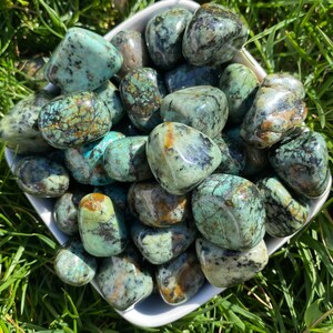 African Turquoise Tumbled Stones African Turquoise Crystal Shop Metaphysical Crystals, Third Eye, Turquoise Jasper image 6