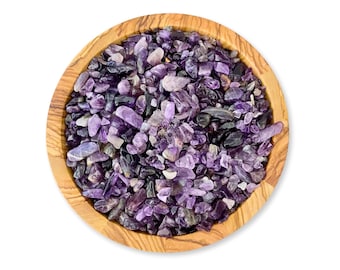 Cristales de amatista pulidos en trozos pequeños para velas, frascos de deseos, manualidades, joyería, oragone y arte.