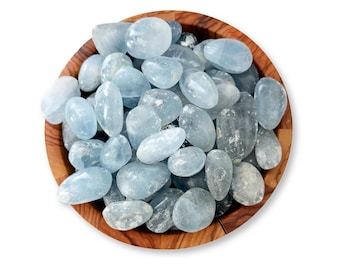 Celestite Tumbled Stones | Polished Grade B Celestine Crystal Gemstones | Select Your Size