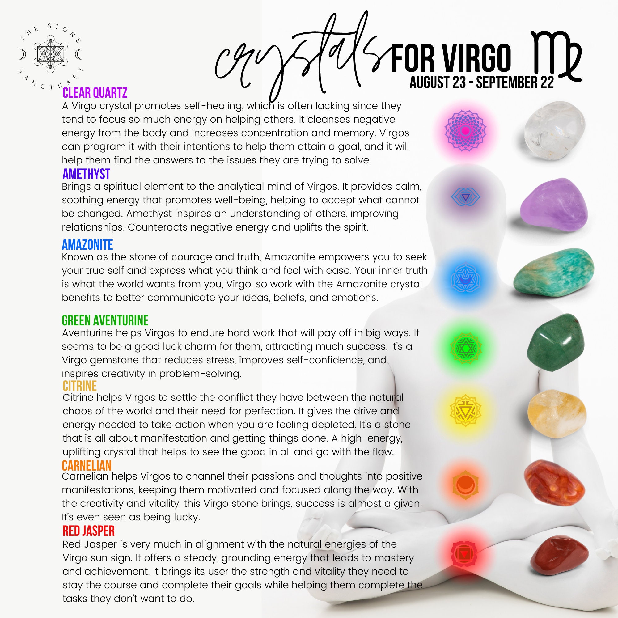Crystals for Virgo Chakra Crystals for Virgo Virgo Crystal Etsy