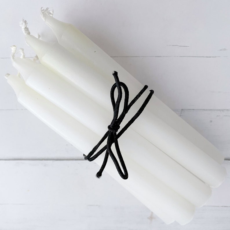 5 White Spell Candles, White Chime Candles, Witch Candles for Spells, Ritual Candles, Small Bulk Candles, White Candles for Spellwork Magic image 1