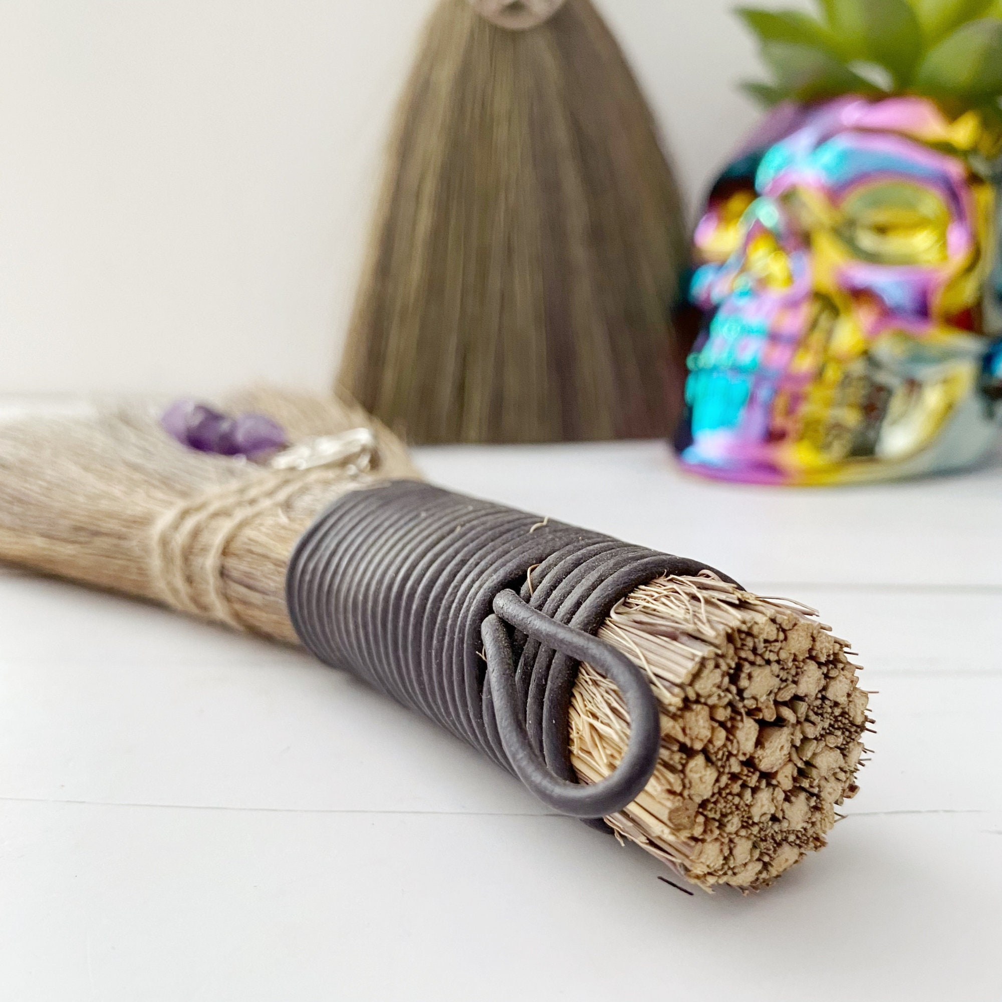 Mini Besom: Bamboo Witch Altar Broom With Gemstone Charm, Your Choice ...