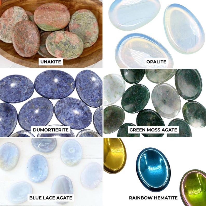 Crystal Worry Stones | Polished Pocket Sized Thumb Stones for Meditation & Mindfulness | Choose Your Gemstone image 11
