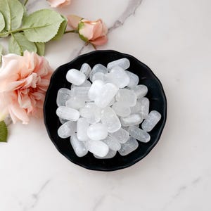 Selenite Tumbled Stones | Polished Satin Spar | Crystals for Crown Chakra | Individual or Bulk Available
