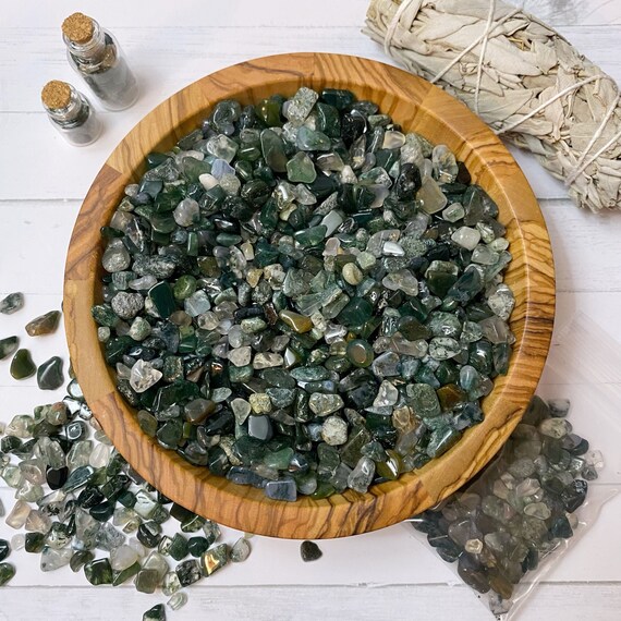Green Moss Agate Crystal Chips Mini Green Moss Agate Roller Ball