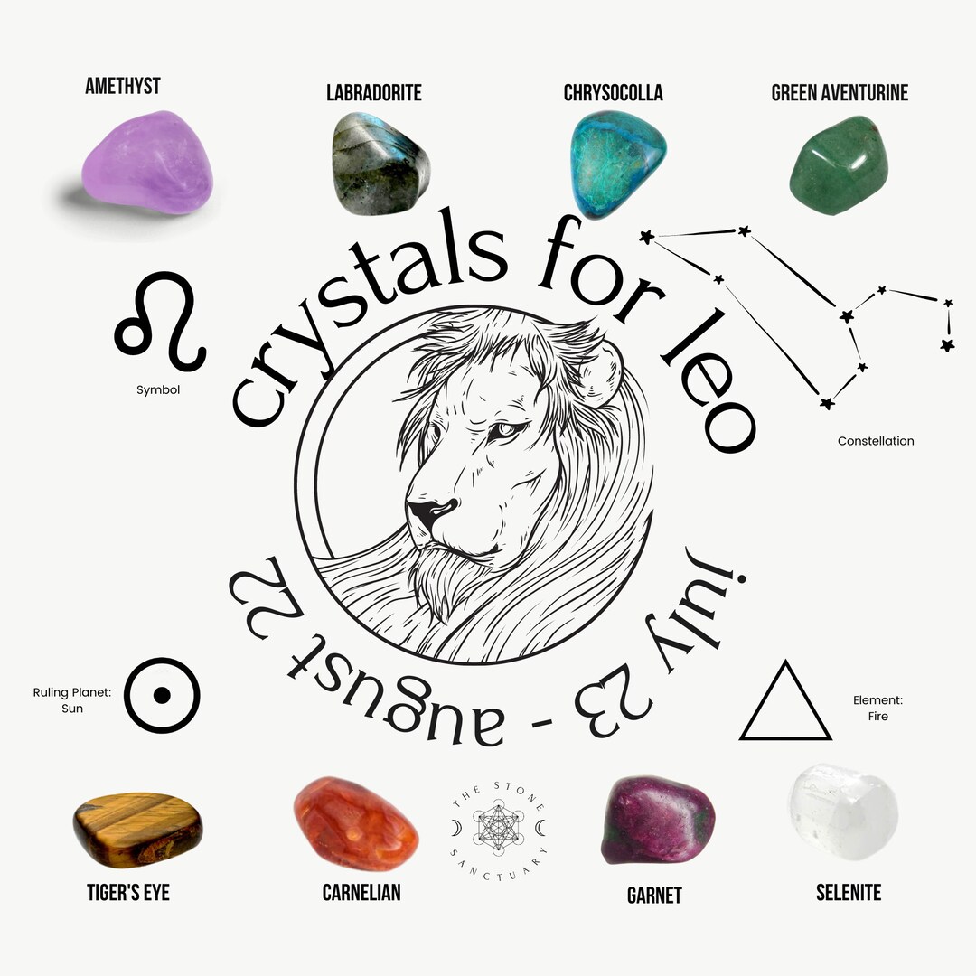 Crystals for Leo Chakra Crystals for Leo Leo Crystal Set Etsy