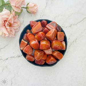 Fire Agate Tumbled Stones | Polished Fire Agate Crystal Gemstones | Shop Orange Metaphysical Crystals for Root Chakra