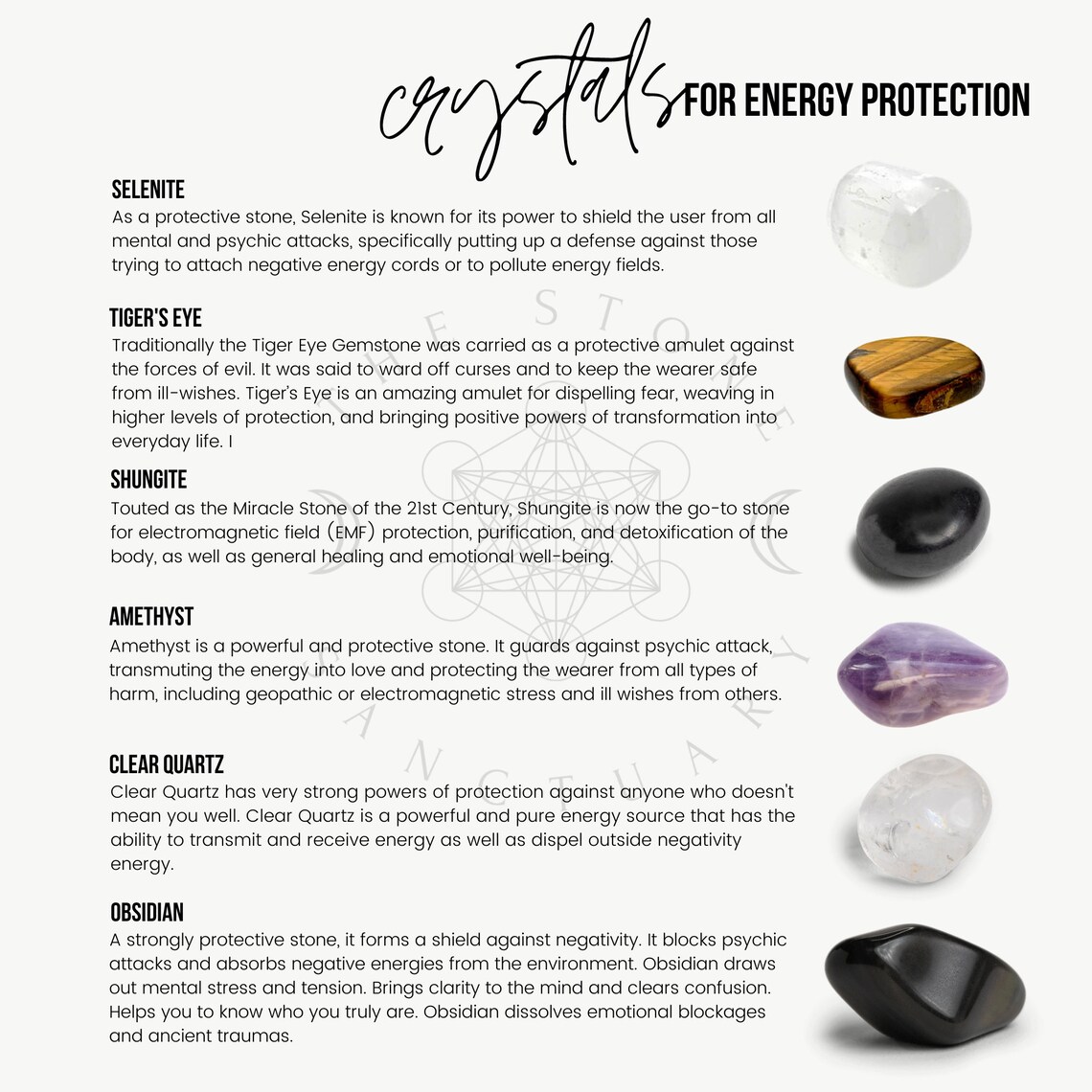 Crystals for Energy Protection and Grounding Crystals for Etsy