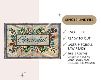 SVG Single line floral, laser file, greenery