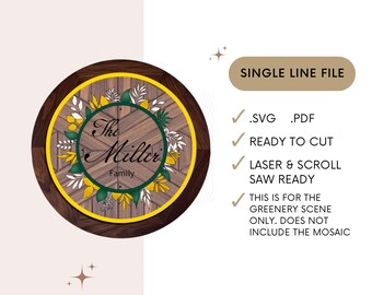 SVG Single line floral, laser file, greenery